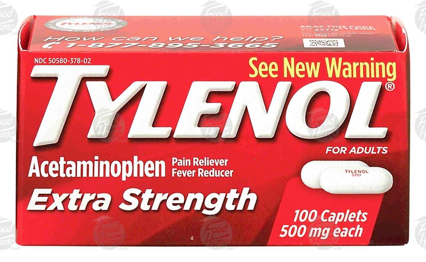 Tylenol Extra Strength pain reliever/fever reducer acetaminophen caplets 500mg each Full-Size Picture